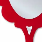 Pasqyrë e murit të kuq me kornizë të dekoruar Dëbora e bërë në Itali Viadurini