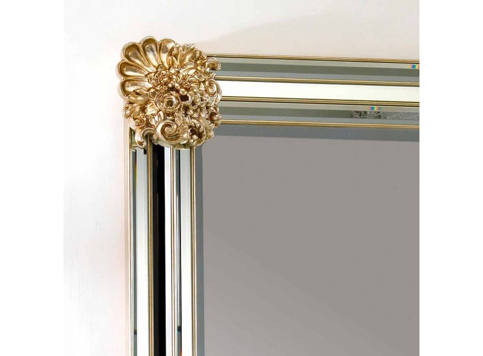 Pasqyrë dyshemeje/muri projektuar, korniza druri Luti, 96x196 cm Viadurini