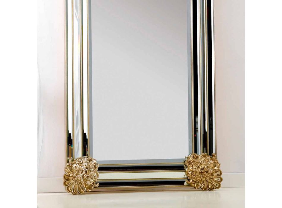 Pasqyrë dyshemeje/muri projektuar, korniza druri Luti, 96x196 cm Viadurini