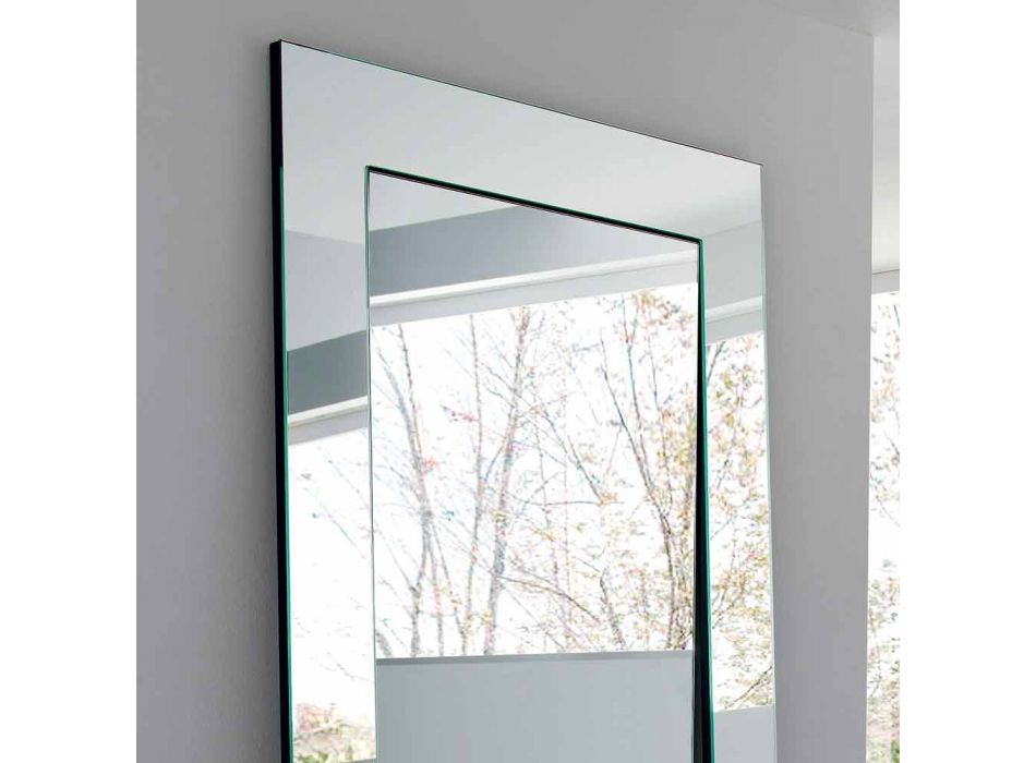 Pasqyrë drejtkëndëshe në dyshemenë e modelit modern të bërë në Itali - Salamina Viadurini