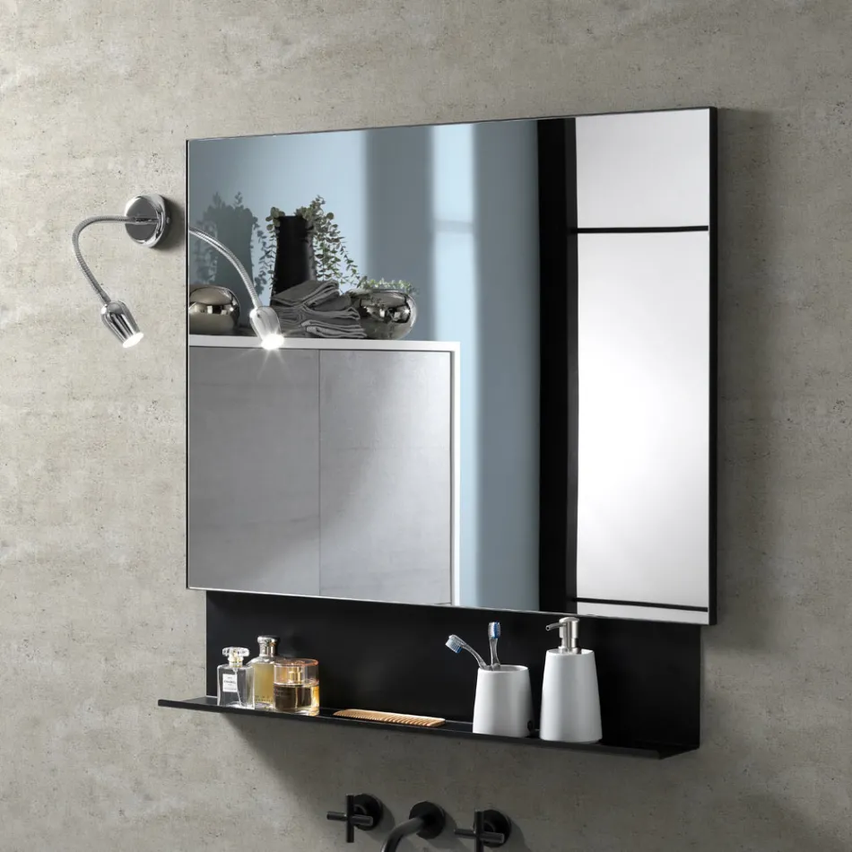 Pasqyrë e lëmuar me tela me kornizë të mbuluar Prodhuar në Itali - Dëshironi Viadurini