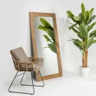 Pasqyrë prej druri pishe natyrale të plakur me krehë - Acerno Viadurini