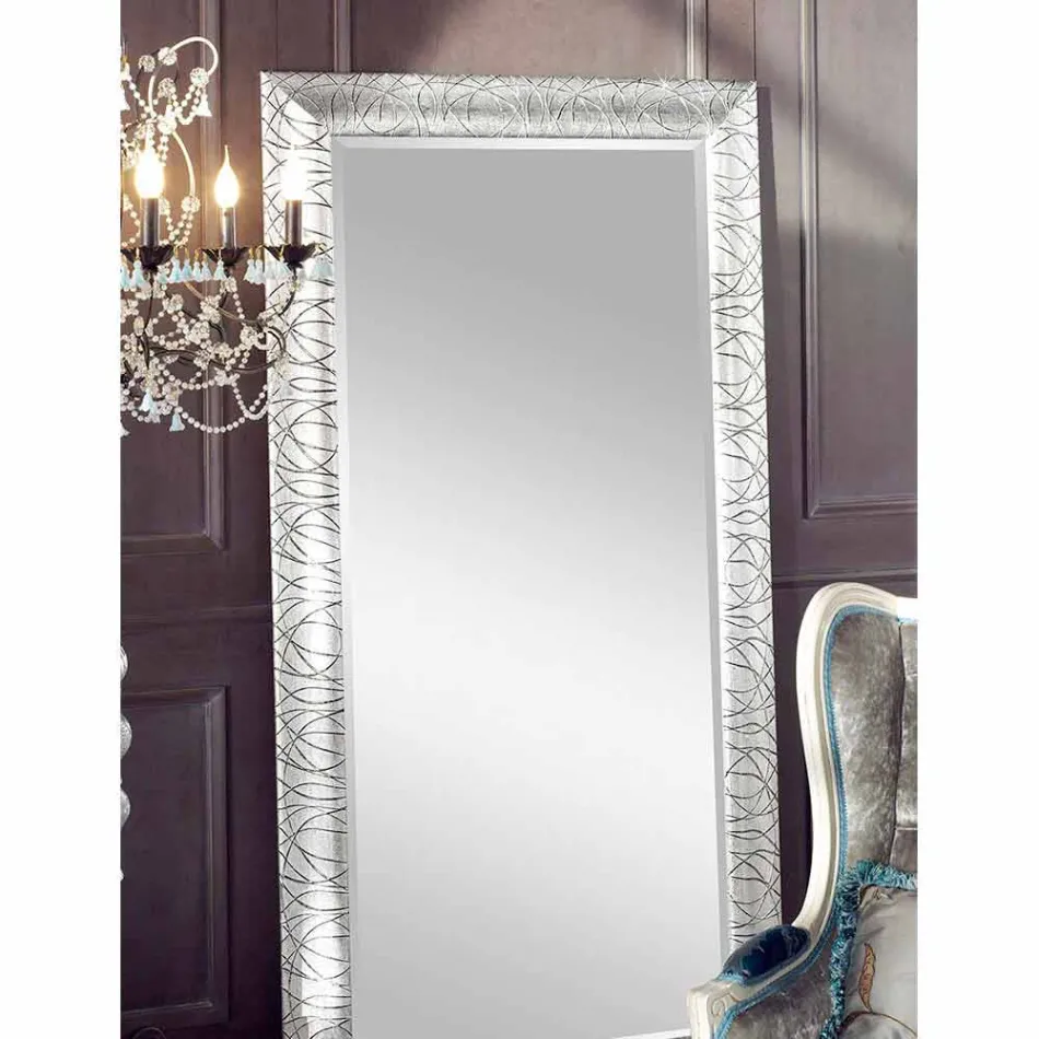 Pasqyrë mur drejtkëndëshe prej druri të bredhit të bërë në Itali Achille Viadurini