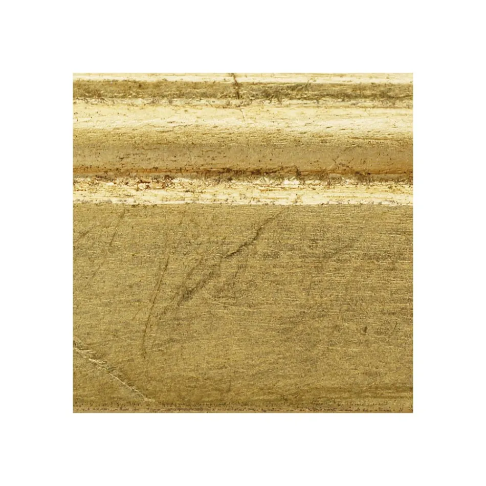 Pasqyrë drejtkëndore në fletë ari me pasqyrë tokësore Prodhuar në Itali - Pele Viadurini