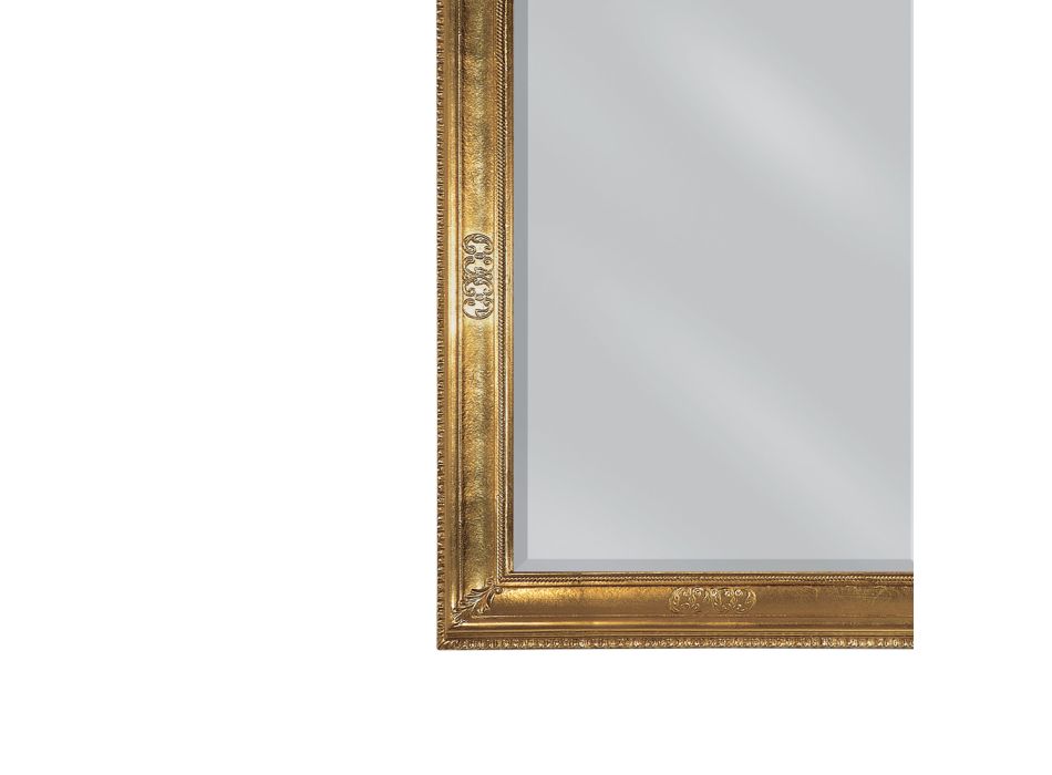 Pasqyrë drejtkëndore në fletë ari pak të vjetëruar Prodhuar në Itali - Abeona Viadurini