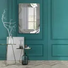 Pasqyrë moderne drejtkëndore me kornizë xhami të lakuar Prodhuar në Itali - Vira Viadurini