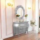 Pasqyrë e rrumbullakët me model punimesh Prodhuar në Itali - Ferona Viadurini