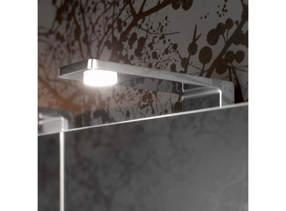 Pasqyrë 2-Door me Enë Alumini prej Argjendi dhe Detaje të Kromit - Maxi Viadurini