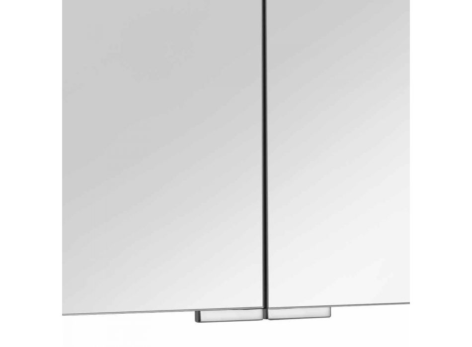 Pasqyrë 2-Door me Enë Alumini prej Argjendi dhe Detaje të Kromit - Maxi Viadurini