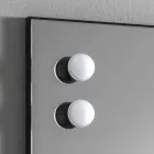 Pasqyrë muri me 2 llamba dhe kornizë alumini të zi prodhuar në Itali - kornizë Viadurini