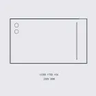 Pasqyrë muri me 2 llamba dhe kornizë alumini të zi prodhuar në Itali - kornizë Viadurini