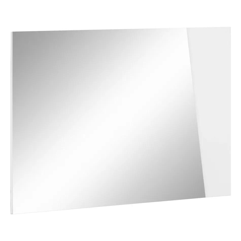 Pasqyrë muri me dizajn italian me dru me rrasa të bardhë me shkëlqim - Joris Viadurini