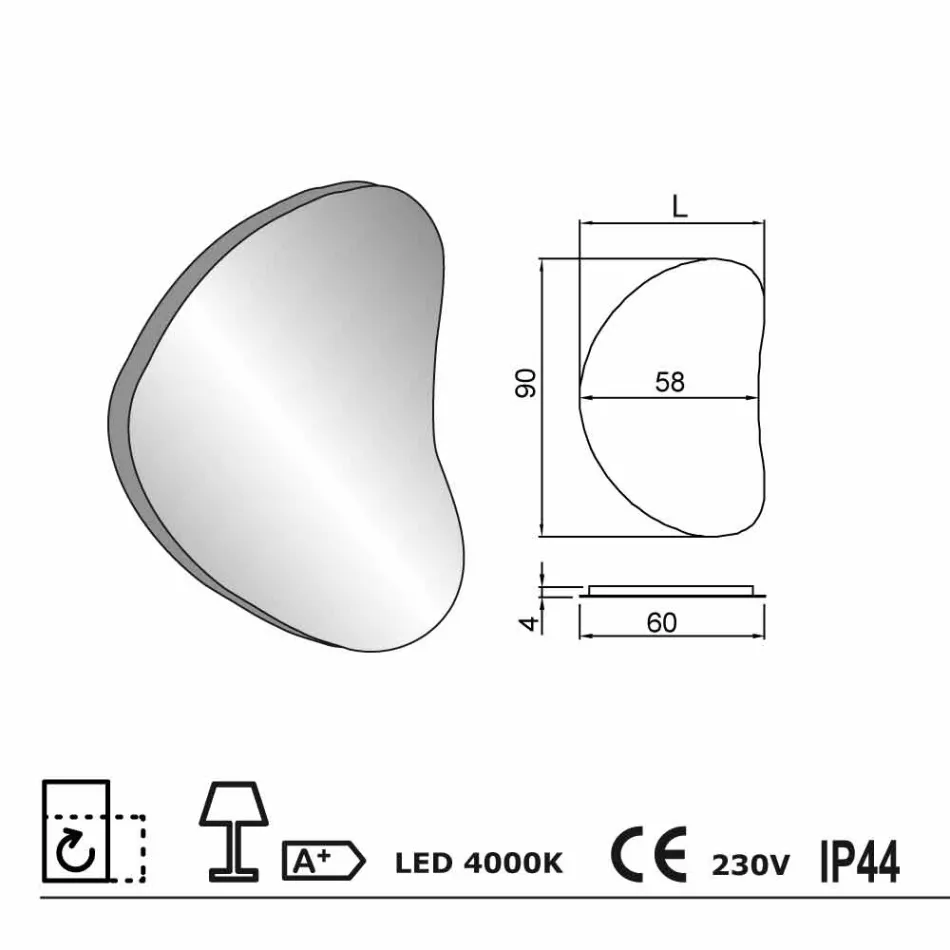 Pasqyrë e murit të banjës me dritë prapa Pirro Viadurini