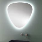 Pasqyrë muri në formë për banjë me dritë të pasme LED - Trigolo Viadurini