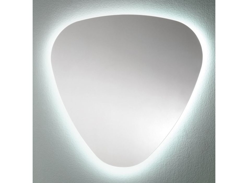 Pasqyrë muri në formë për banjë me dritë të pasme LED - Trigolo Viadurini