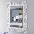 Pasqyra e murit me plexiglas të bardhë me kornizë të dekoruar drejtkëndëshe - Alidifarf