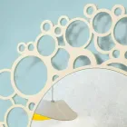 Pasqyrë muri e rrumbullakët në dru kafe të modelit modern me kornizë - Bombo Viadurini