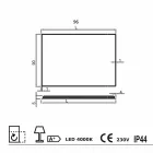 Pasqyrë e murit me skajet e satenit, ndriçim LED, Tessa Viadurini