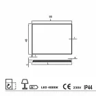 Pasqyrë e murit me skajet e satenit, ndriçim LED, Tessa Viadurini