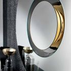 Pasqyrë muri me dizajn të rrumbullakët me metal të artë me copë - Merale Viadurini