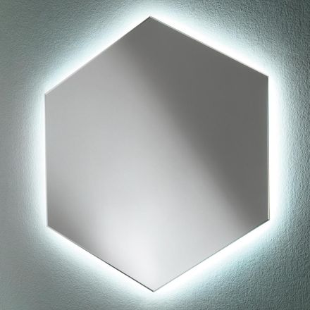 Pasqyrë Muri e Banjës Moderne në Formë me Dritë LED të Cilësisë së Lartë - Crocchio Viadurini