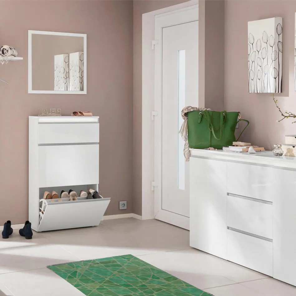 Pasqyrë e murit katror me kornizë të bardhë ose antracit - Emanuelito Viadurini