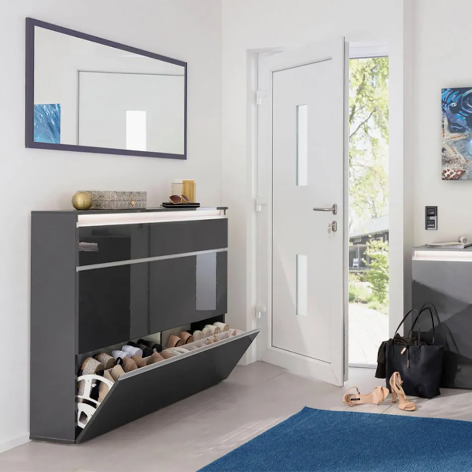 Pasqyrë muri drejtkëndëshe me kornizë të bardhë ose antracit - Emanuelito Viadurini