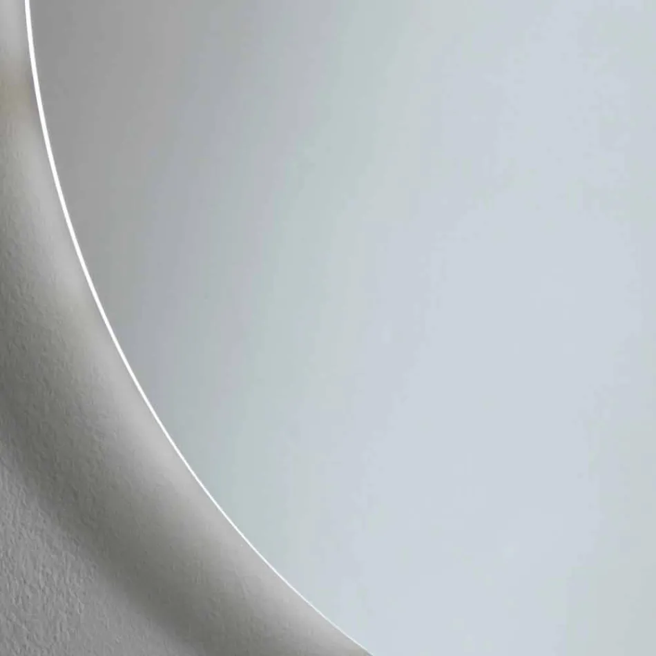 Pasqyrë muri e rrumbullakët me ndriçim të ndezur me LED prodhuar në Itali - Ronda Viadurini