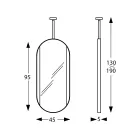 Pasqyrë metalike e varur me dritë opsionale Prodhuar në Itali - Amadeus Viadurini