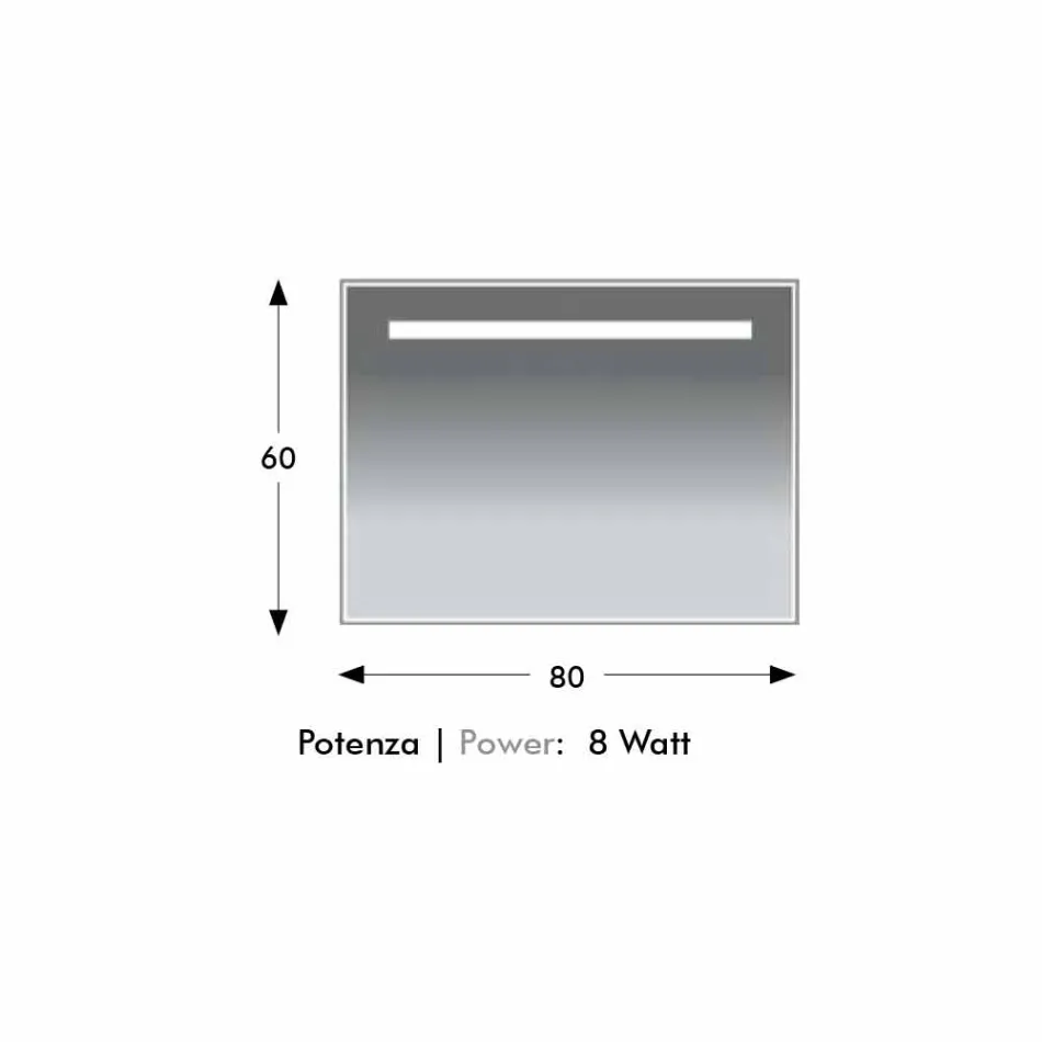 Pasqyrë banjo muri me kornizë si alumini prodhuar në Itali - Tobi Viadurini