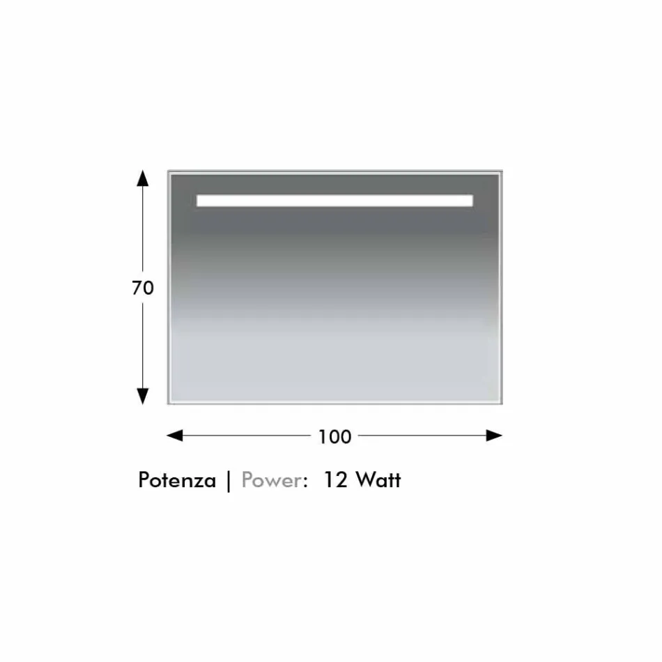 Pasqyrë banjo muri me kornizë në aluminit Simil prodhuar në Itali - Tobi Viadurini