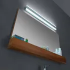 Pasqyrë banjo muri në dru tik natyral me ndarje magazinimi - Palima Viadurini