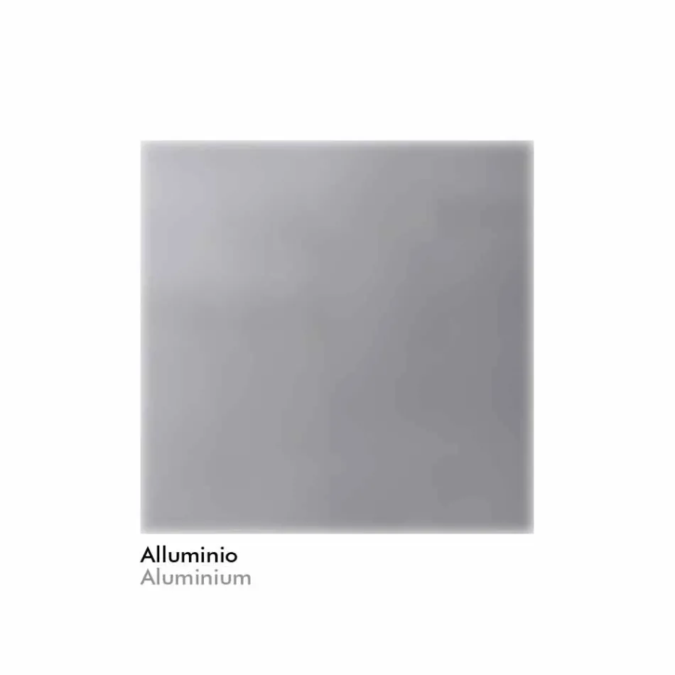 Pasqyrë banjo në imitim të aluminit me dritë të pasme prodhuar në Itali - Palau Viadurini