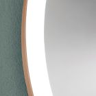 Pasqyrë banje me mur të rrumbullakët me kornizë metali bakri dhe dritë LED - Minolo Viadurini