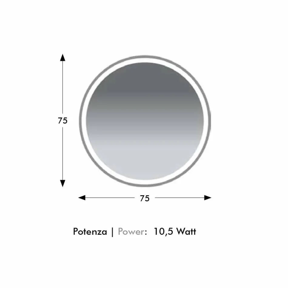 Pasqyrë banje me ndriçim të rrumbullakët me rërëpastrim prodhuar në Itali - Ranio Viadurini
