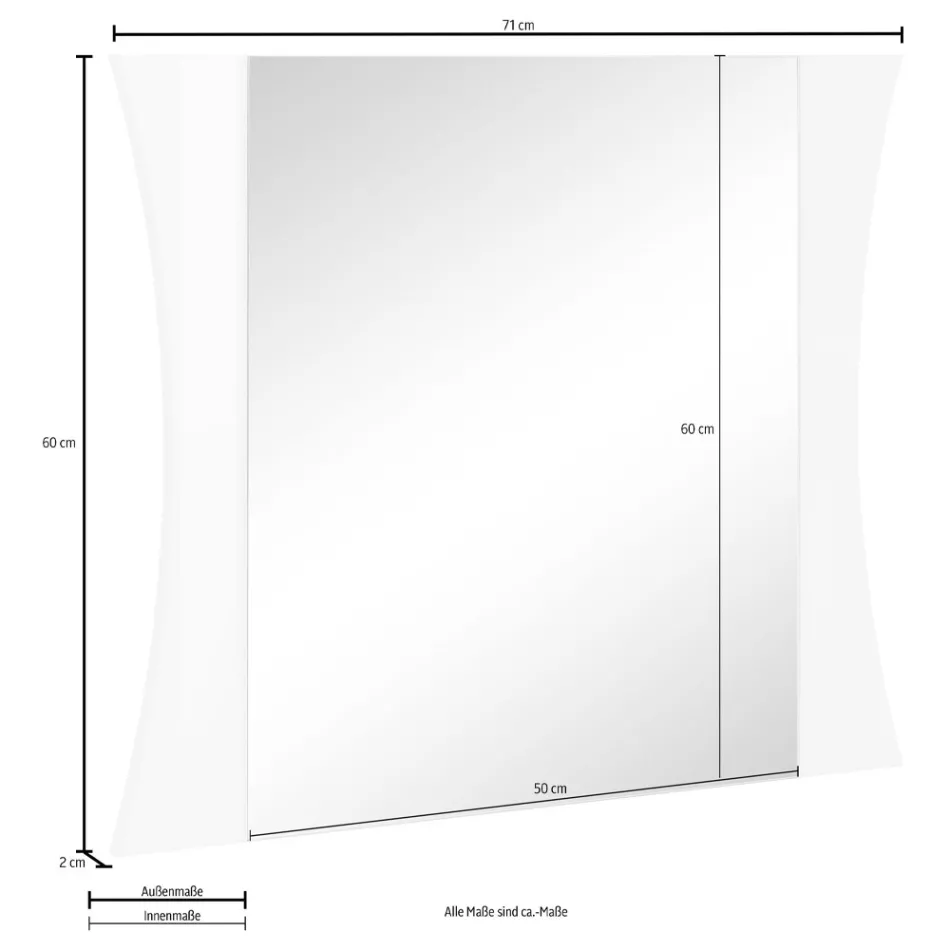 Pasqyrë e dhomës së gjumit ose e hyrjes në mur Dizajn me hark 2 përmasash - Sabine Viadurini