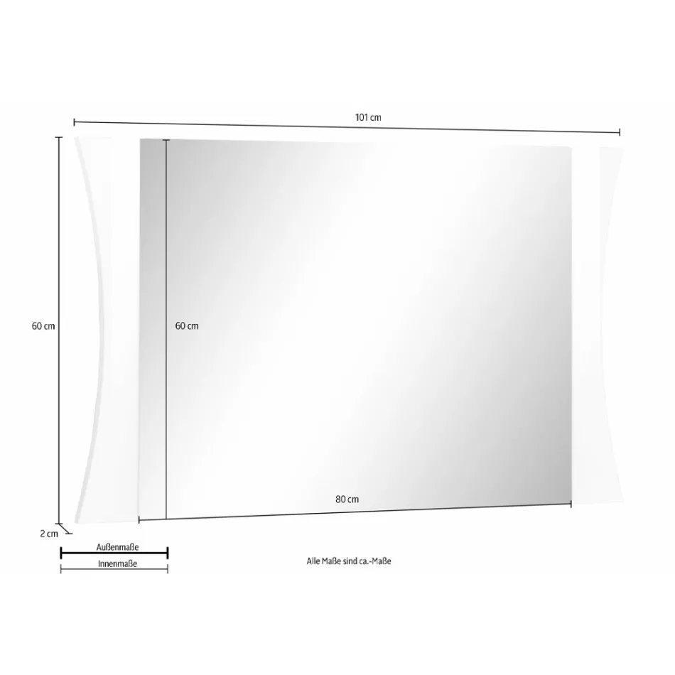 Pasqyrë e dhomës së gjumit ose e hyrjes në mur Dizajn me hark 2 përmasash - Sabine Viadurini