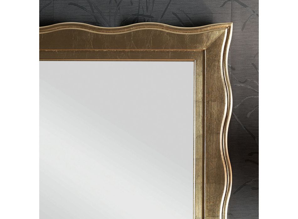 Pasqyrë klasike me kornizë drejtkëndëshe ari Prodhuar në Itali - Firence Viadurini