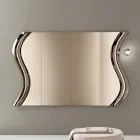 Pasqyrë Sorya me ngjyrë bronzi në xham të shkrirë me futje qendrore të prodhuar në Itali Viadurini