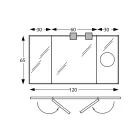 Pasqyrë me 2 anë të lëvizshme dhe pasqyrë zmadhuese Prodhuar në Itali - Nelson Viadurini