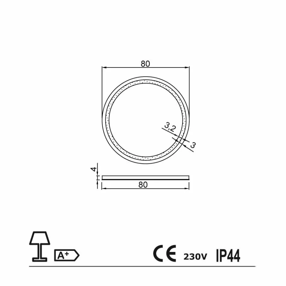 Pasqyrë me skaje çeliku inox dhe drita LED me dizajn modern Charly Viadurini