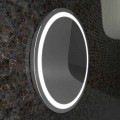 Pasqyrë banjoje LED me karamele me skaj çeliku inox, dizajn modern
