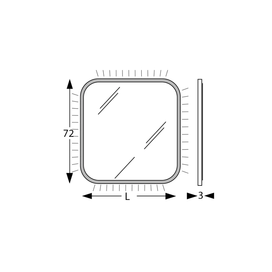 Pasqyrë me buzë druri dhe ndriçim të pasëm Prodhuar në Itali - Vincent Viadurini
