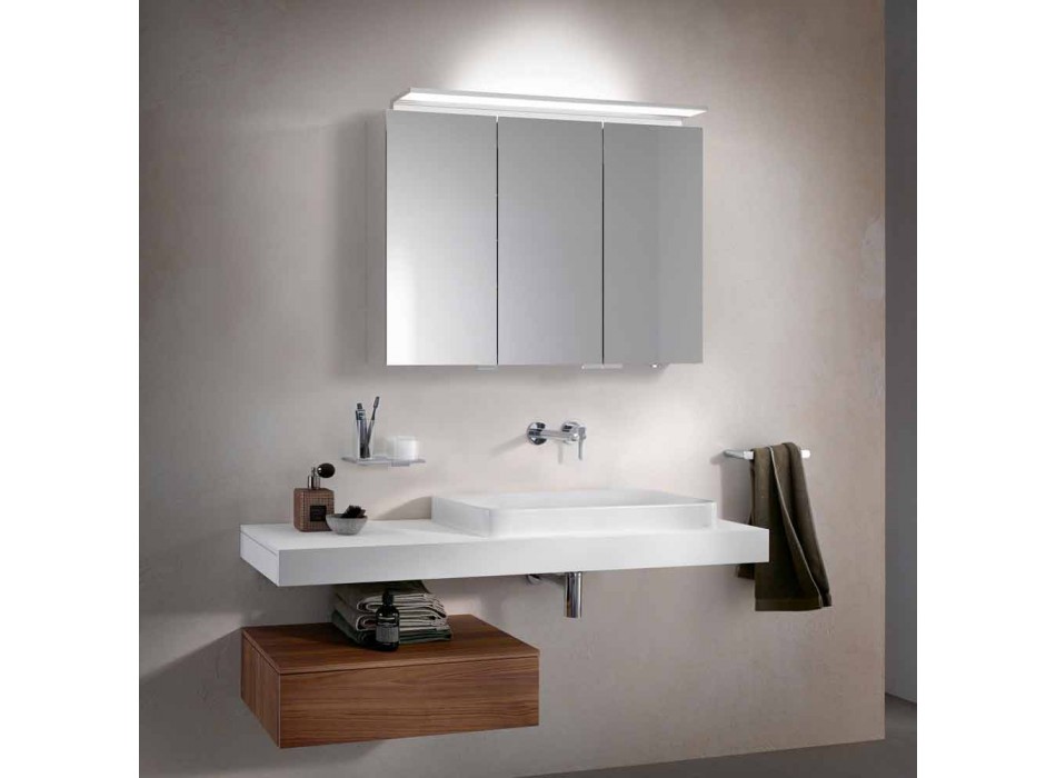 Pasqyrë kabinete muri moderne me dy dyer me rafte të brendshme - Bramo Viadurini