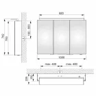 Pasqyrë kabinete muri moderne me dy dyer me rafte të brendshme - Bramo Viadurini