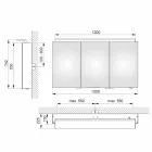 Pasqyrë kabinete muri moderne me dy dyer me rafte të brendshme - Bramo Viadurini