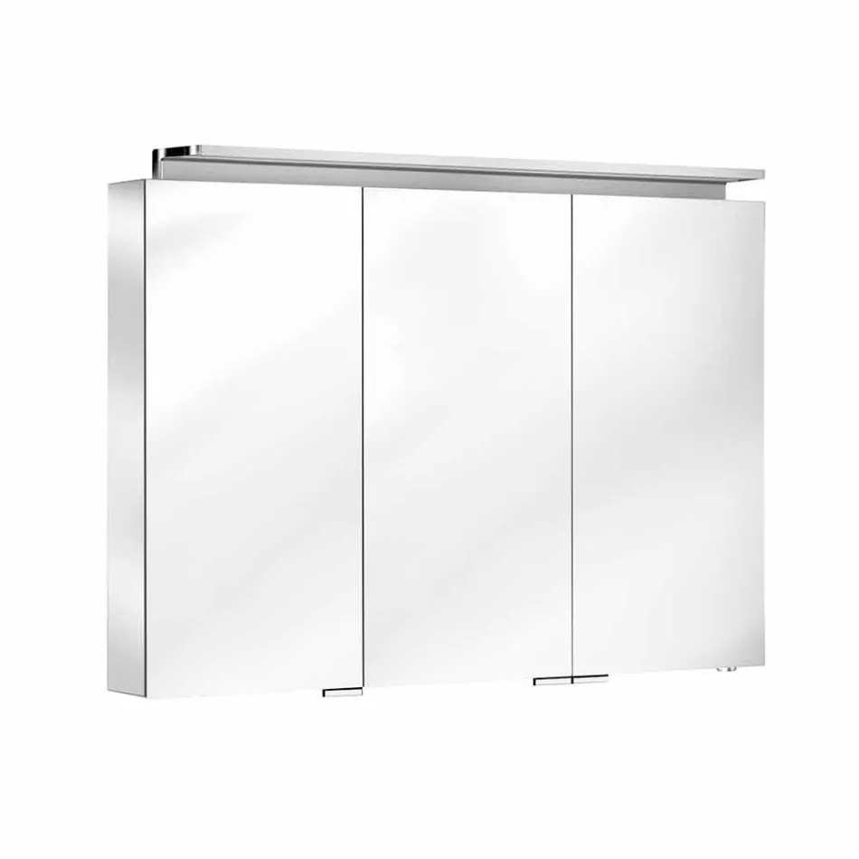 Pasqyrë kabinete muri moderne me dy dyer me rafte të brendshme - Bramo Viadurini