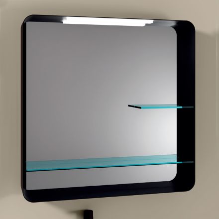 Pasqyrë me kornizë metalike dhe 2 rafte qelqi Prodhuar në Itali - William Viadurini