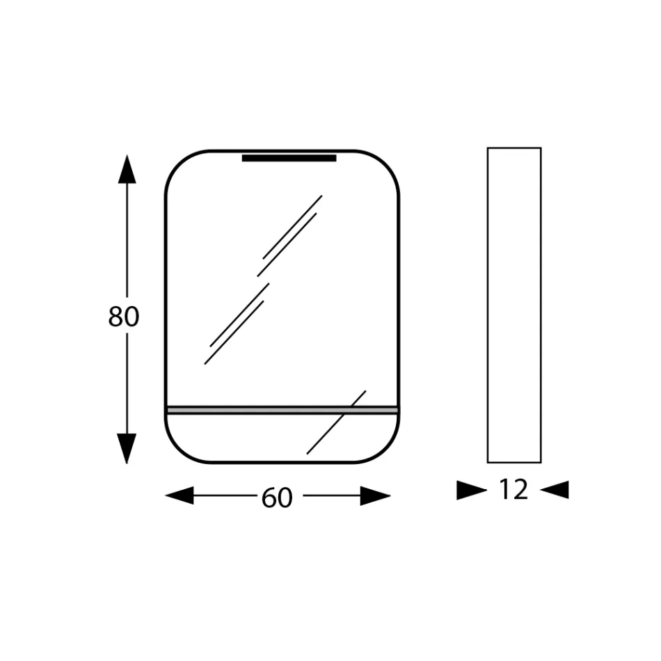 Pasqyrë me kornizë metalike dhe raft qelqi Prodhuar në Itali - Frida Viadurini