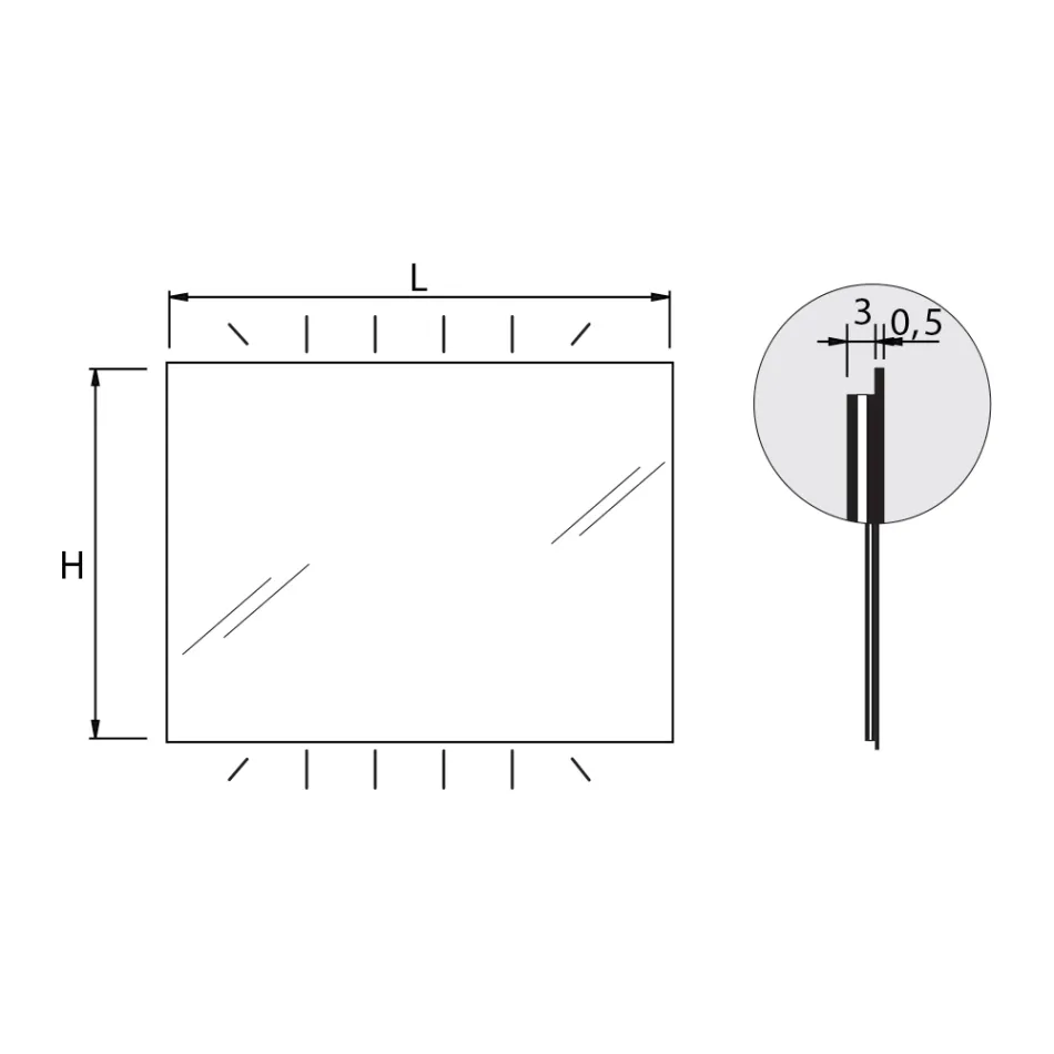 Pasqyrë me dritë prapa në faqet horizontale Prodhuar në Itali - Sigmund Viadurini
